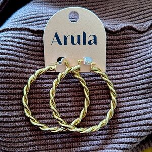 NWT Arula Gold Hoop Earrings